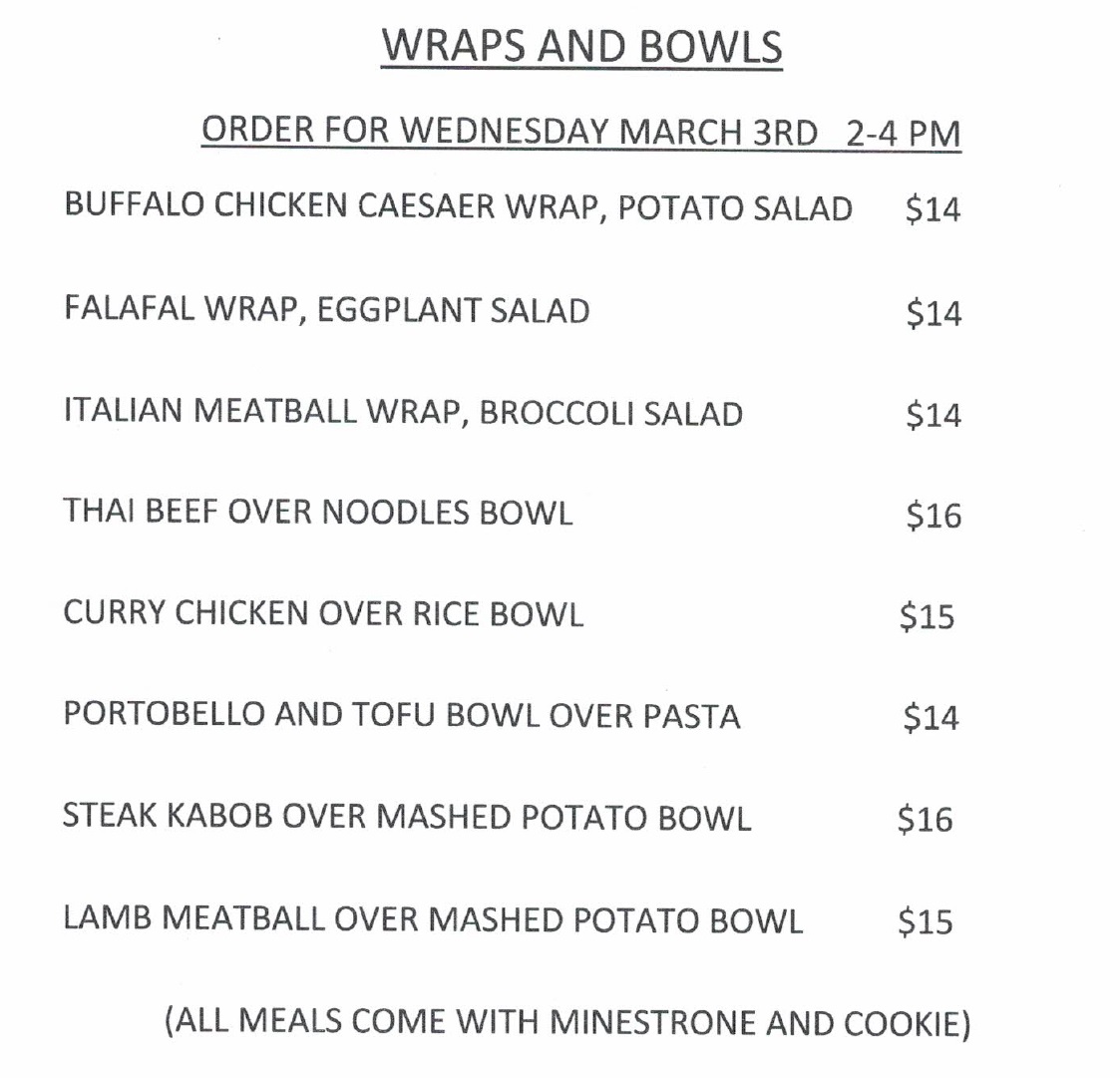 Wraps and Bowls Takeout